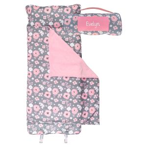 All-Over Charcoal Flowers Print Personalized Nap Mat by Stephen Joseph®