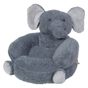 Children's Sherpa Elephant Plush Character Chair