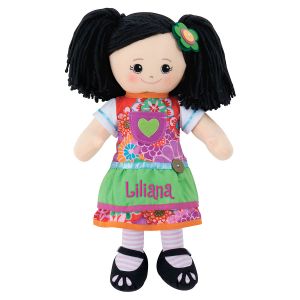 Personalized Asian Rag Doll with Apron Dress