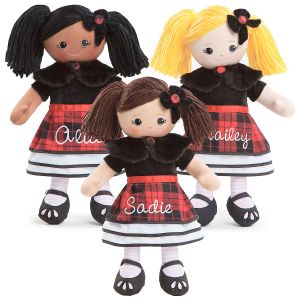 Personalized Rag Doll in Plaid Dress