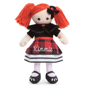 Red-Hair Personalized Doll in Plaid Dress