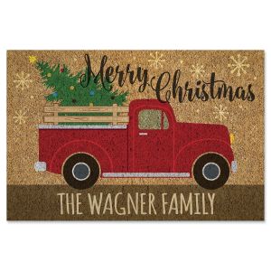 Christmas Truck Personalized Doormat