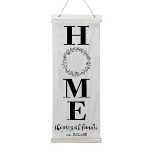 Personalized Home Wreath Hanging Canvas