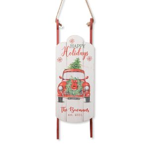 Red Truck Personalized Sled Decor