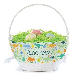 Dinosaur Easter Basket with Personalized Liner