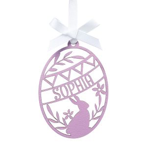 Lavender Wood Easter Egg Personalized Ornament