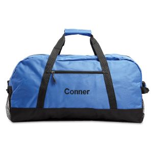 Blue and Black Personalized Duffel Bags