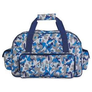 Blue Camo Personalized 18" Small Duffel Bag