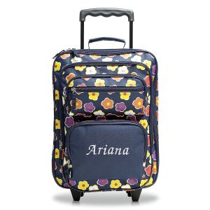 Navy Floral 18" Personalized Rolling Luggage
