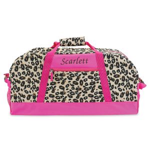 Leopard Print Personalized 23" Spots Duffel Bag