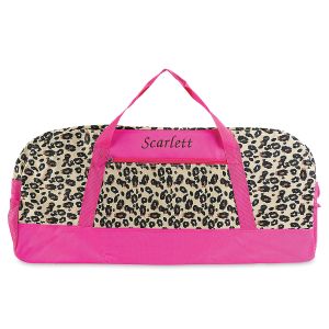 Leopard Print Personalized Duffel Bag