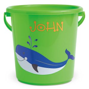 Fun-in-the-Sand Plastic Bucket-Green-Z814520A