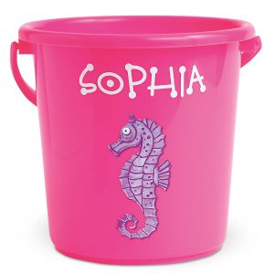 Fun-in-the-Sand Plastic Bucket-Pink-Z814520B