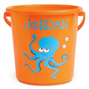 Fun-in-the-Sand Plastic Bucket-Orange-Z814520D