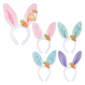 Plush Easter Bunny Ears with Carrot Headband