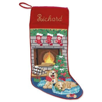 Train Heirloom Needlepoint Personalized Christmas Stocking