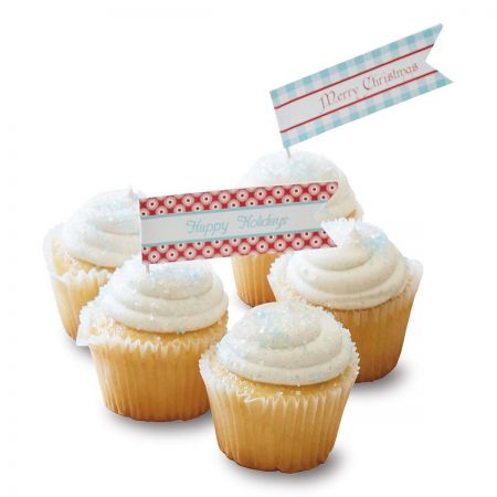 Santa Holiday Red & Blue Flags by Designer Maureen Anders