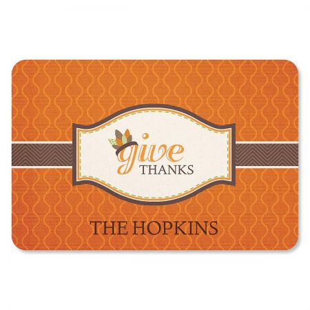 Give Thanks Personalized Doormat by Maureen Anders