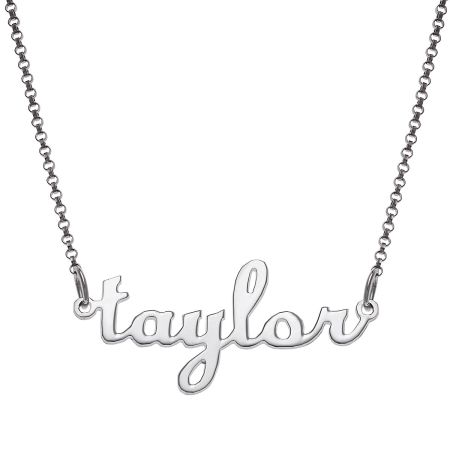 Script Lowercase Name Sterling Silver Necklace