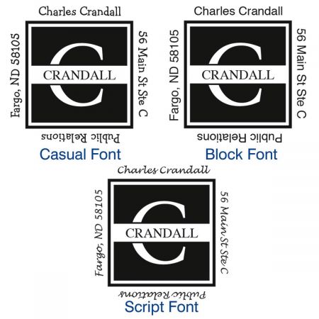 Front & Center Square Address Stamps