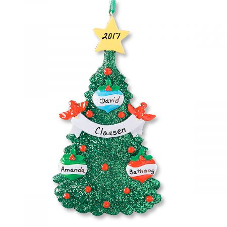 Glitter Tree Christmas Personalized Personalized Ornaments