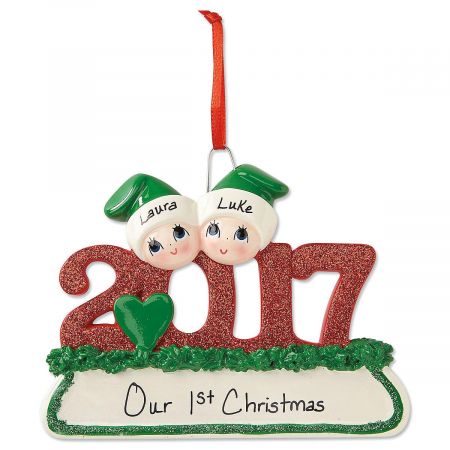 2017 Glitter Christmas Personalized Ornaments