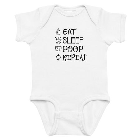 Eat Sleep Poop Repeat Baby Bodysuit Romper Lillian Vernon