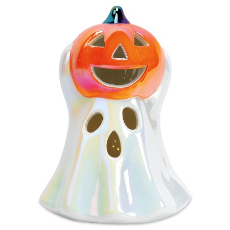 LED Iridescent Ceramic Ghost Halloween Décor | Lillian Vernon