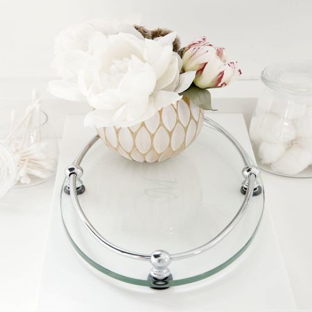 Monogrammed Glass Vanity Tray