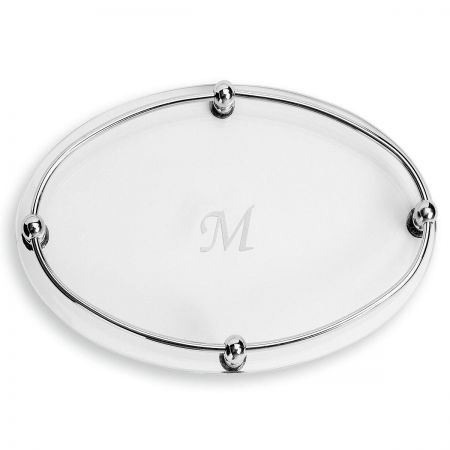 Monogrammed Glass Vanity Tray