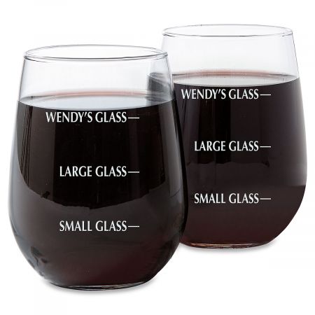Drink Measure Stemless Wine Glass