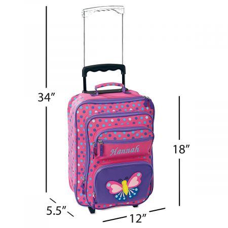 luggage rolling butterfly personalized