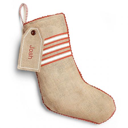 burlap personalized christmas stocking banded with gift tag by mud pie - Mud Pie Christmas Home Decor burlap personalized christmas stocking banded with gift tag by mud pie - Mud Pie Christmas Home Decor