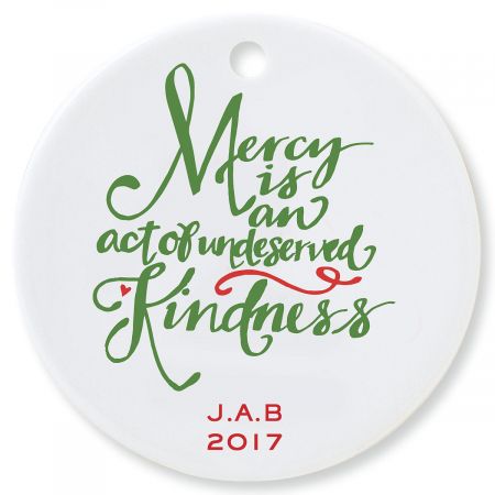 Mercy Round Christmas Personalized Ornaments