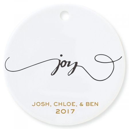 Joy Round Christmas Personalized Ornaments