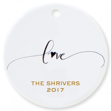 Love Round Christmas Personalized Ornaments