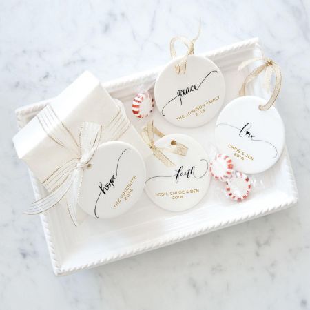 Love Round Christmas Personalized Ornaments