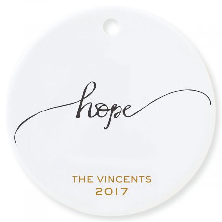 Hope Round Christmas Personalized Ornaments