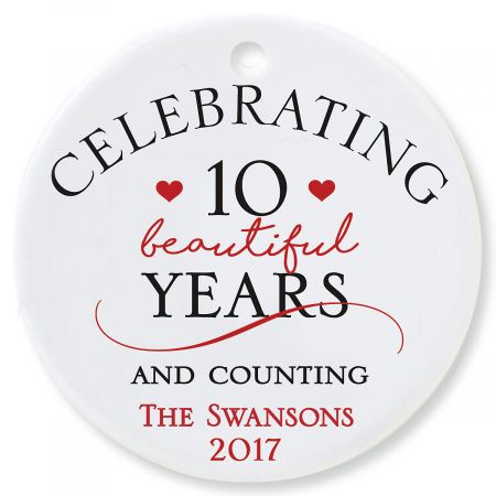 Celebrating Round Anniversary Christmas Personalized Ornaments