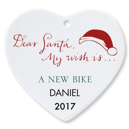 Dear Santa Heart Christmas Personalized Ornaments
