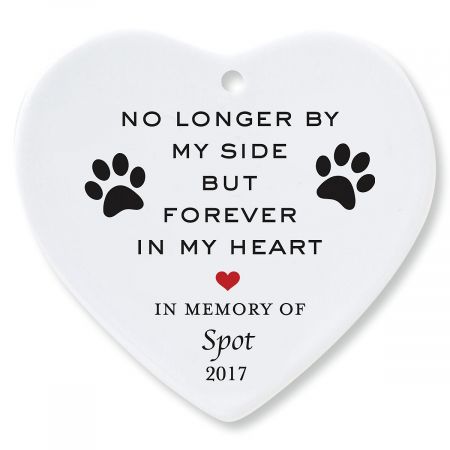 No Longer By Heart Pet Memorial Christmas Personalized Ornaments