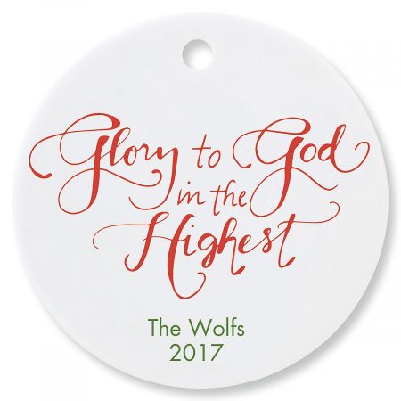 Glory to God Round Christmas Personalized Ornaments