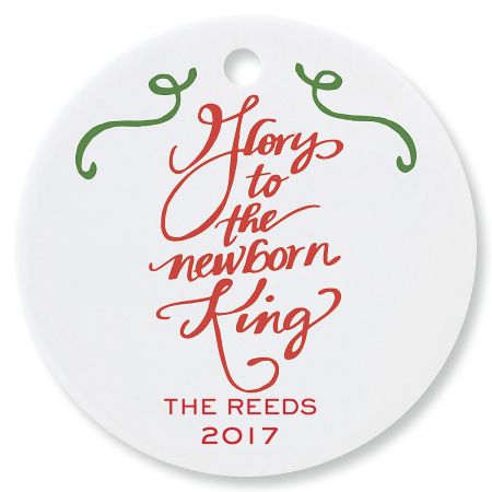 Glory to the Newborn King Round Christmas Personalized Ornaments
