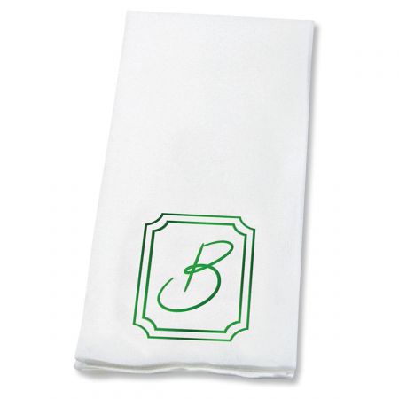 Frame Initial Foil-Stamped Disposable Hand Towels