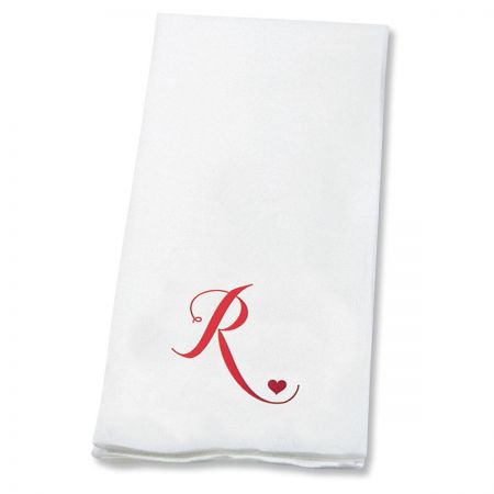 Heart Initial Foil-Stamped Disposable Hand Towels