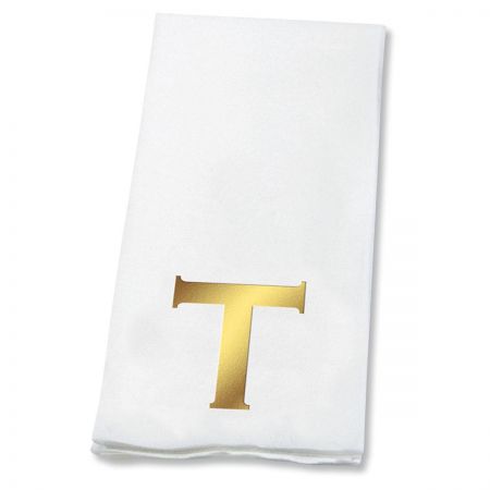 Bold Initial Foil-Stamped Disposable Hand Towels