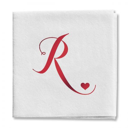 Heart Initial Cocktail Napkins