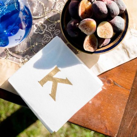Copperplate Initial Cocktail Napkins