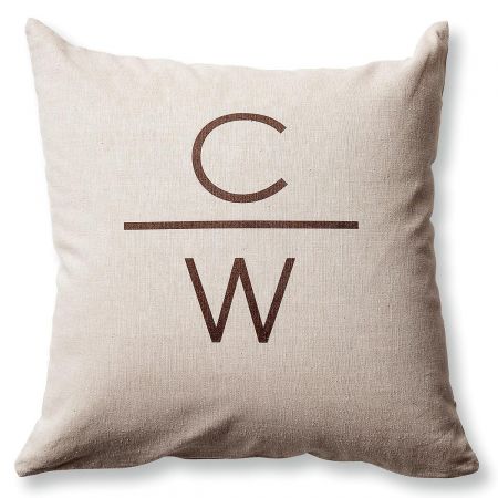 2 Initials with Line Personalized Pillow by Designer Jillian Yee-Pham