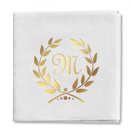 Wreath Initial Cocktail Napkins